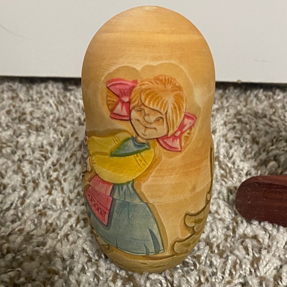 Hand-Painted Wooden Nesting Doll - Picture 6 of 9